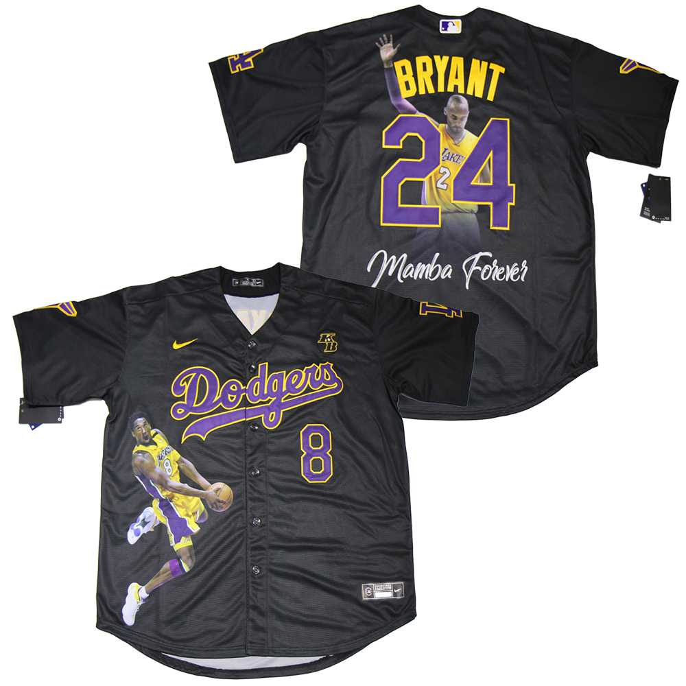 Dodgers 8 & 24 Kobe Bryant Nike Black Portrait Commemorative Edition Cool Base Jersey,We sell and wholesale Dodgers 8 & 24 Kobe Bryant Nike Black Portrait Commemorative Edition Cool Base Jersey on line form chian!